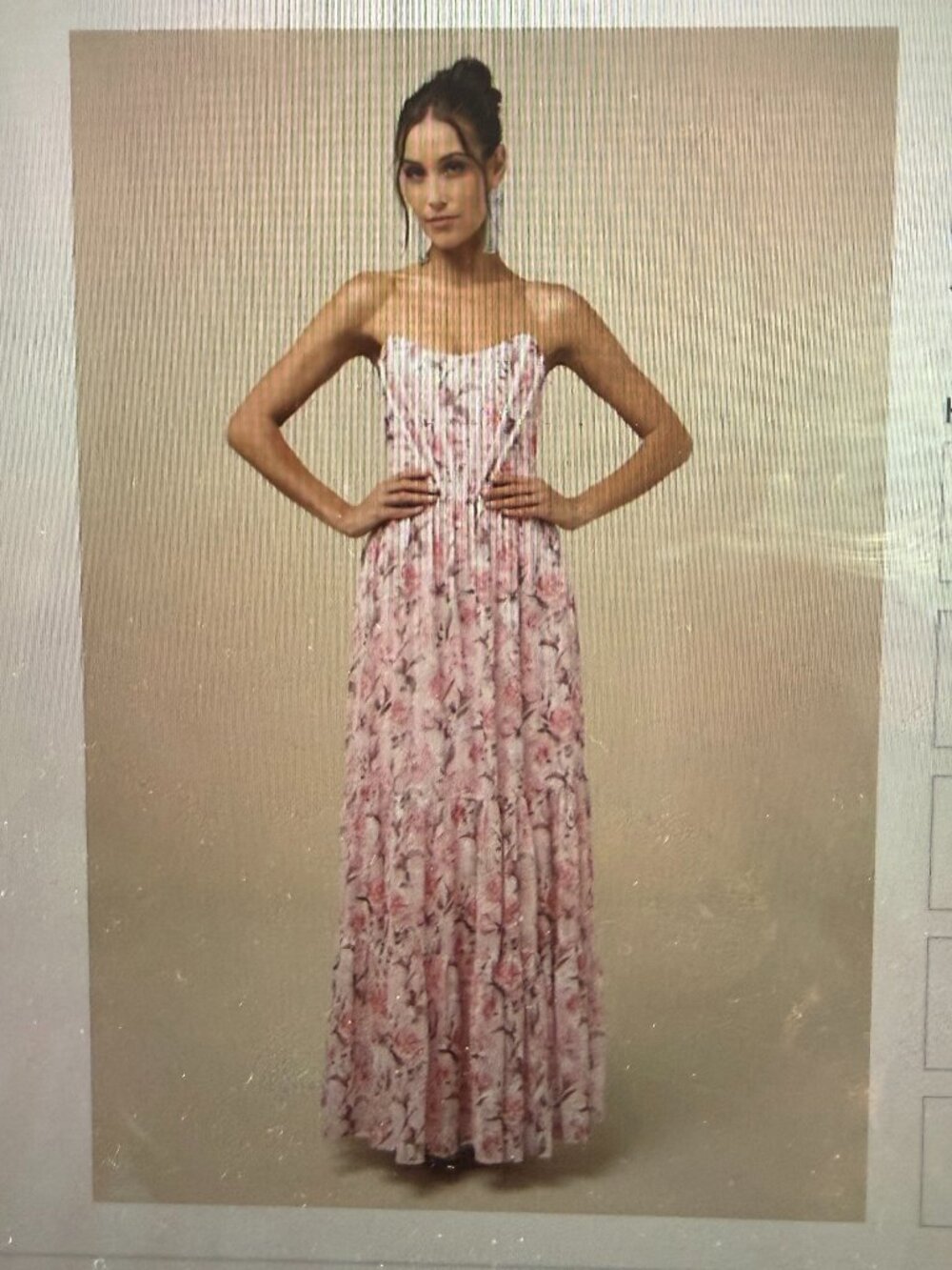 Lulus Special Moment Pink Floral Strapless Bustier Maxi Dress XL